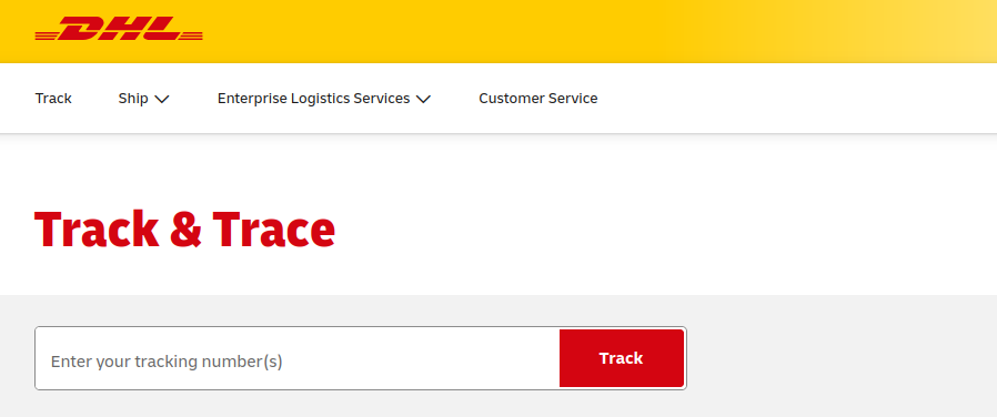 DHL Track & Trace tool